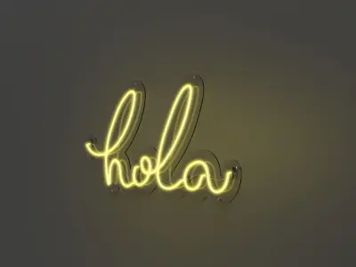 Hola - Neon Sign 3D model