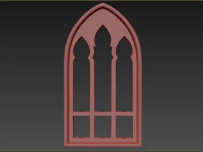 Medieval window Low-poly 3D model
