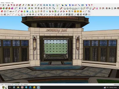 3d model of outdoor swimming pool 3D model