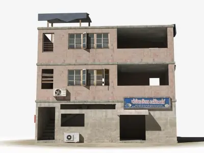 Slum x18 Low-poly 3D model
