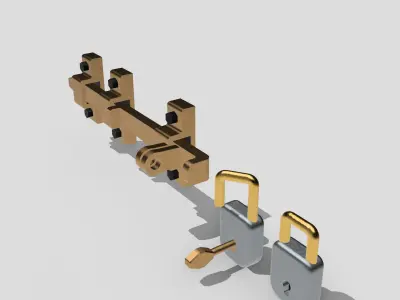 Diorama Vintage Door latch N locks 3D print model