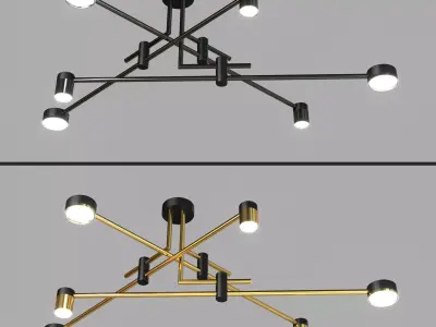 contemporary lustre black gold LJZ lighting Low-poly 3D model