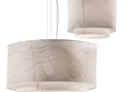 Minimalist Linen Pendant Hanging Lamp Chandelier 3D model