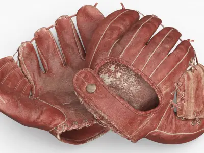  Vintage Baseball Catchers Mitt Worn Red 