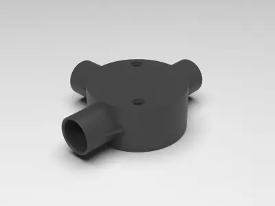 20mm-3-way-Junction-Box plastic pipe fitting 3D print model
