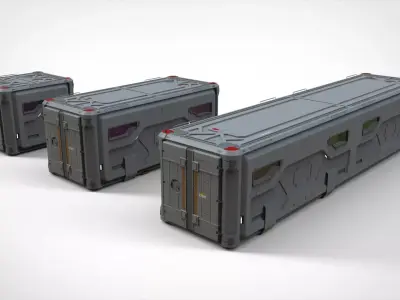 sci fi Cargo Container 2 3D model