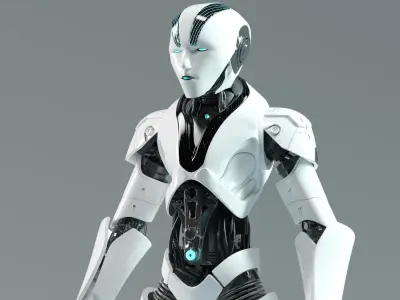 Futuristic Humanoid Robot V2 Low-poly 3D model