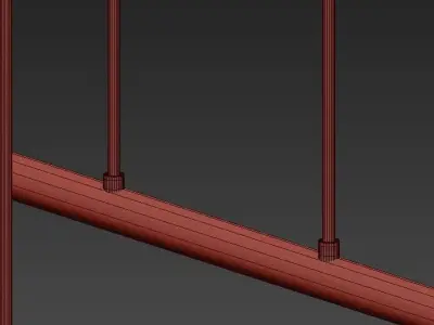 Shangai Hanging lamp G gold 3D model