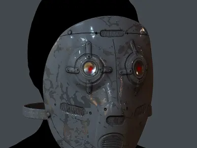 Gas mask helmet 3d model scifi Low-poly  Low-poly 3D model 493