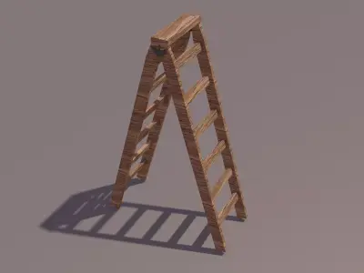 Wooden Ladder 3D model