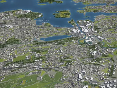 Baerum - City 3D Model Low-poly 3D model