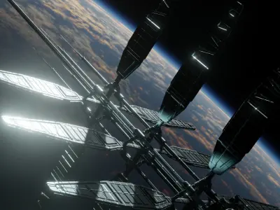 Sci-Fi Space Ship 3D model Low-poly 3D model