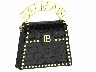 Balmain B Buzz Dynasty Small Bag Black Crocodile 3D model