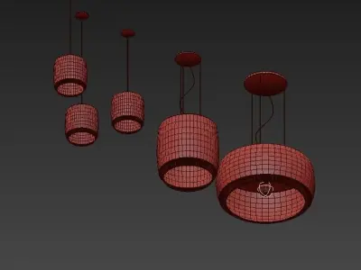 Vetreria four pendant lights 3D model
