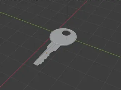A key wooden 3D model