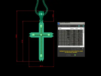 Cross Light Gold 4CP092 3DM STL 3D model