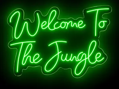 Welcome To The Jungle Neon Sign 3D model