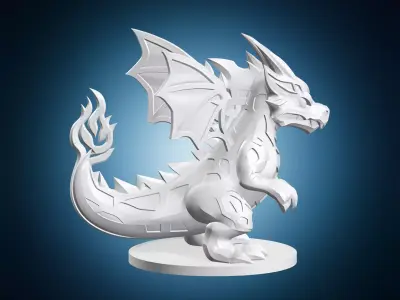 Stylized Dragon 3D Model 3D print model