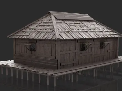 Fantasy Wooden House - Jungle Hut 2 3D model