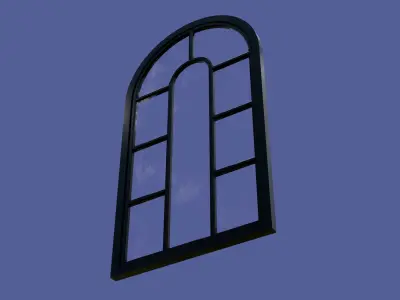 PBR Arched Window Low-poly 3D model