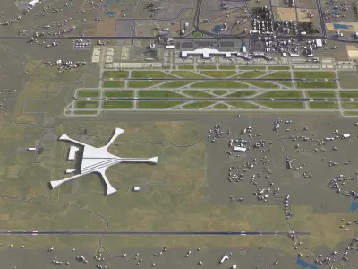Changsha - 3D Airport Model Low-poly 3D model