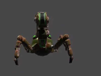 spider robot Low-poly 3D model get