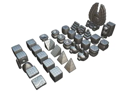 Cube World Sandstone Block - Proto Series Low-poly 3D model