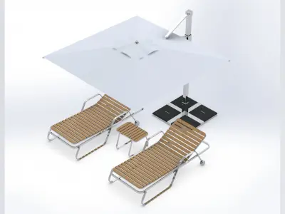 sun loungers 3D model