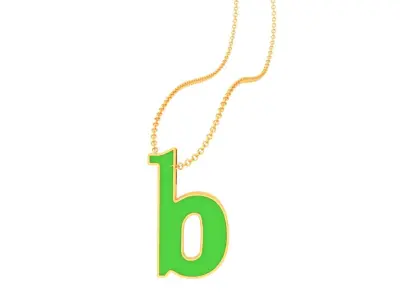 Kids Alphabet B Pendants 3dm STL OBJ FBX Renders Details 3D print model