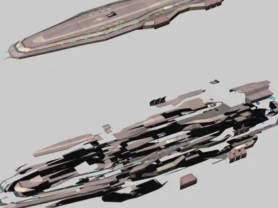 Battle Cruiser LP Low-poly 3D model