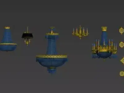 vintage wall lamp 12 Low-poly 3D model