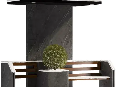 Snowy Dual Access Bench 3D model