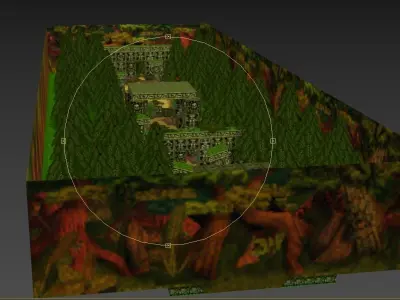 Crash Bandicoot Forest Scene Low-poly 3D model