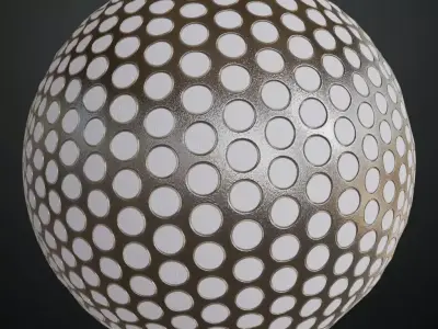 Brushed Aluminum Perforated Metal Grill PBR Seamless Texture