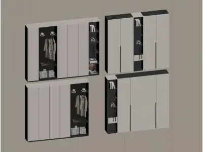 Modern Minimalist Wardrobe 3D model