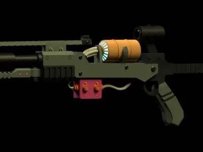 Sci-Fi Laser Rifle Low-poly 3D model