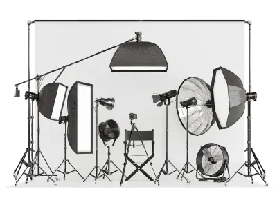 A set of equipment for a photo studio 3D model