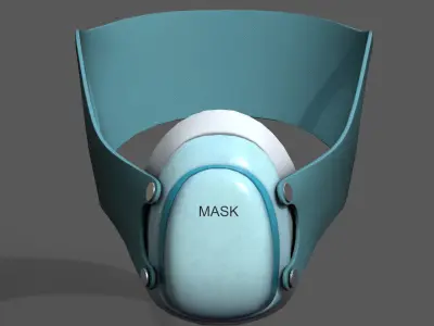 Gas mask protection respirator military combat  Low-poly 3D model