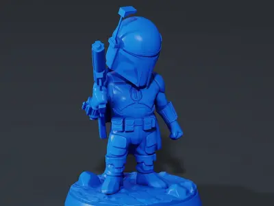 Boba Fett Star wars chibi ready to print  3D print model