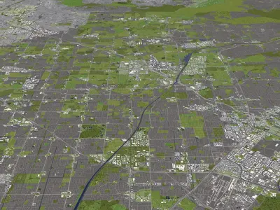 Anaheim 50x50km City Map Model 3D model