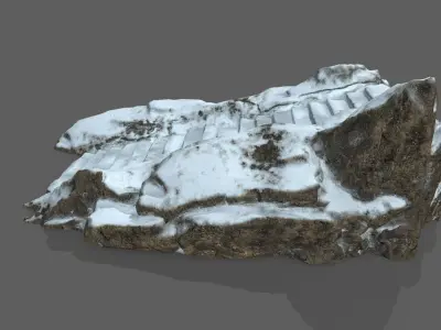 Snowy Stairs Low-poly 3D model