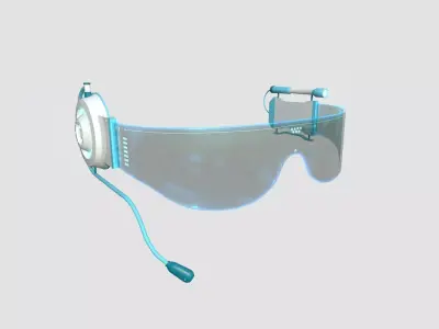 SciFi Glasses D01 Blue - Character Design Fashion Low-poly 3D model