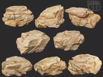 Yellow Rock Modular 221115 - Ultra HD 16K Texture Low-poly 3D model