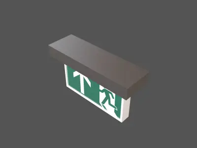 Exit Sign v1 007 Low-poly 3D model