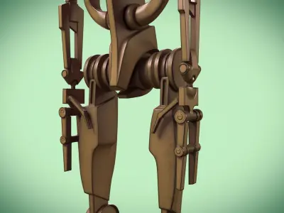 Star Wars Battle Droid Rigged 3D model