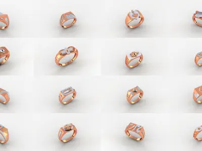 65 Plain Gold Light weight minimalist Mens Band Ring 3dm stl  3D Model Pack