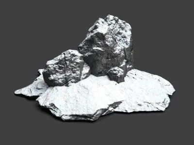 Snowy Rock 4-10 Low-poly 3D model