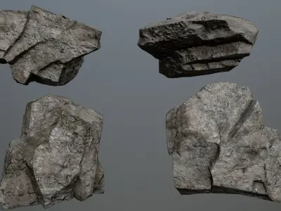 Rock Set 18 Low-poly 3D model
