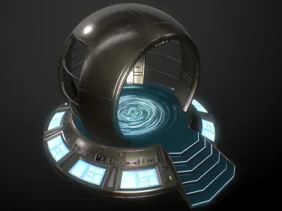 Teleporter space door portal Low-poly 3D model