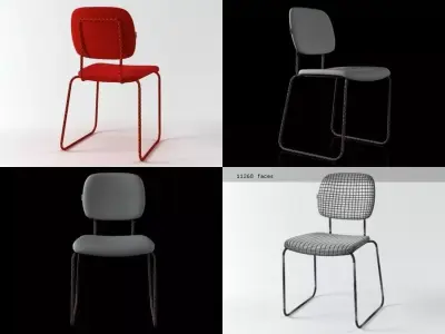Vica four different chairs 3D model